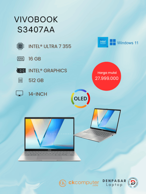 Asus S3407AA-OLED7111M Ultra 7 355 RAM 16GB/512GB/Matte Grey