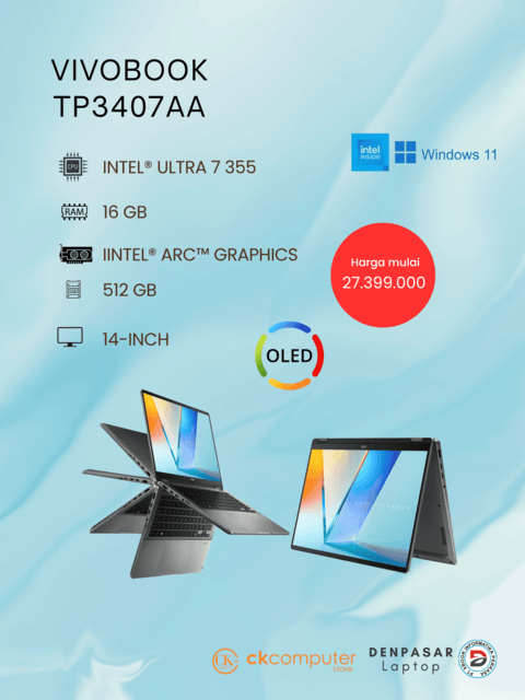 Asus TP3407AA-OLED7151TM Intel Ultra 7 355 RAM 16GB/SSD 512GB/Matte Grey 