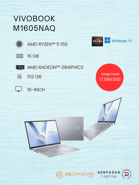 Asus M1605NAQ-OLED5151M AMD Ryzen 5 150 RAM 16GB/SSD 512GB/W11+OHS/Black 