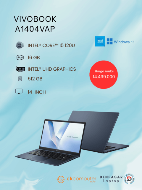 Asus A1404VAP-VIPS5151M Core I5 120U RAM 16GB DDR4 /SSD 512GB/W11+OHS/Display 14/blue 